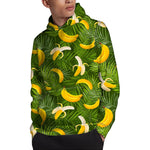 Green Tropical Banana Pattern Print Pullover Hoodie