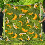 Green Tropical Banana Pattern Print Quilt