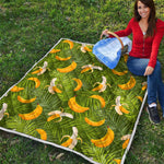 Green Tropical Banana Pattern Print Quilt