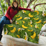 Green Tropical Banana Pattern Print Quilt