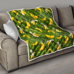 Green Tropical Banana Pattern Print Quilt