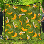 Green Tropical Banana Pattern Print Quilt