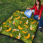 Green Tropical Banana Pattern Print Quilt