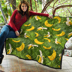 Green Tropical Banana Pattern Print Quilt