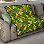Green Tropical Banana Pattern Print Quilt
