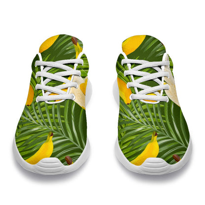 Green Tropical Banana Pattern Print Sport Shoes GearFrost