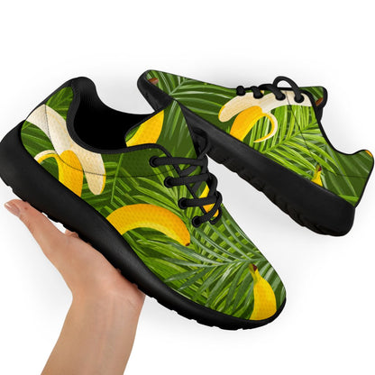 Green Tropical Banana Pattern Print Sport Shoes GearFrost