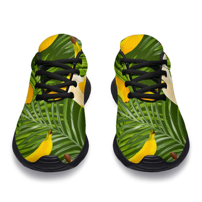 Green Tropical Banana Pattern Print Sport Shoes GearFrost