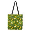 Green Tropical Banana Pattern Print Tote Bag