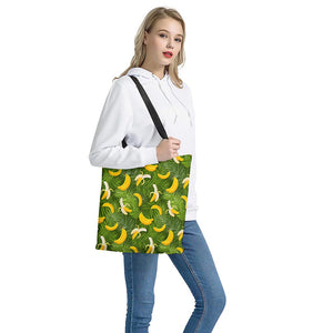 Green Tropical Banana Pattern Print Tote Bag