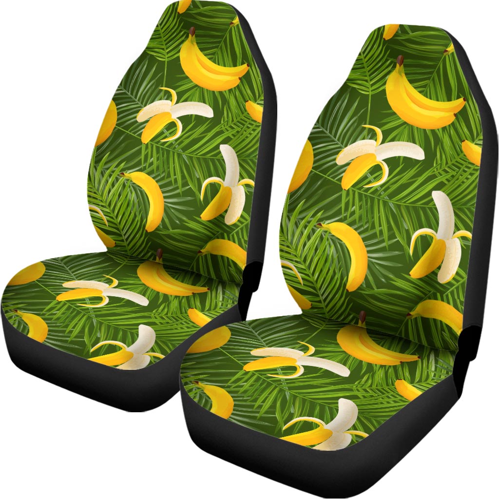 Green Tropical Banana Pattern Print Universal Fit Car Seat Covers