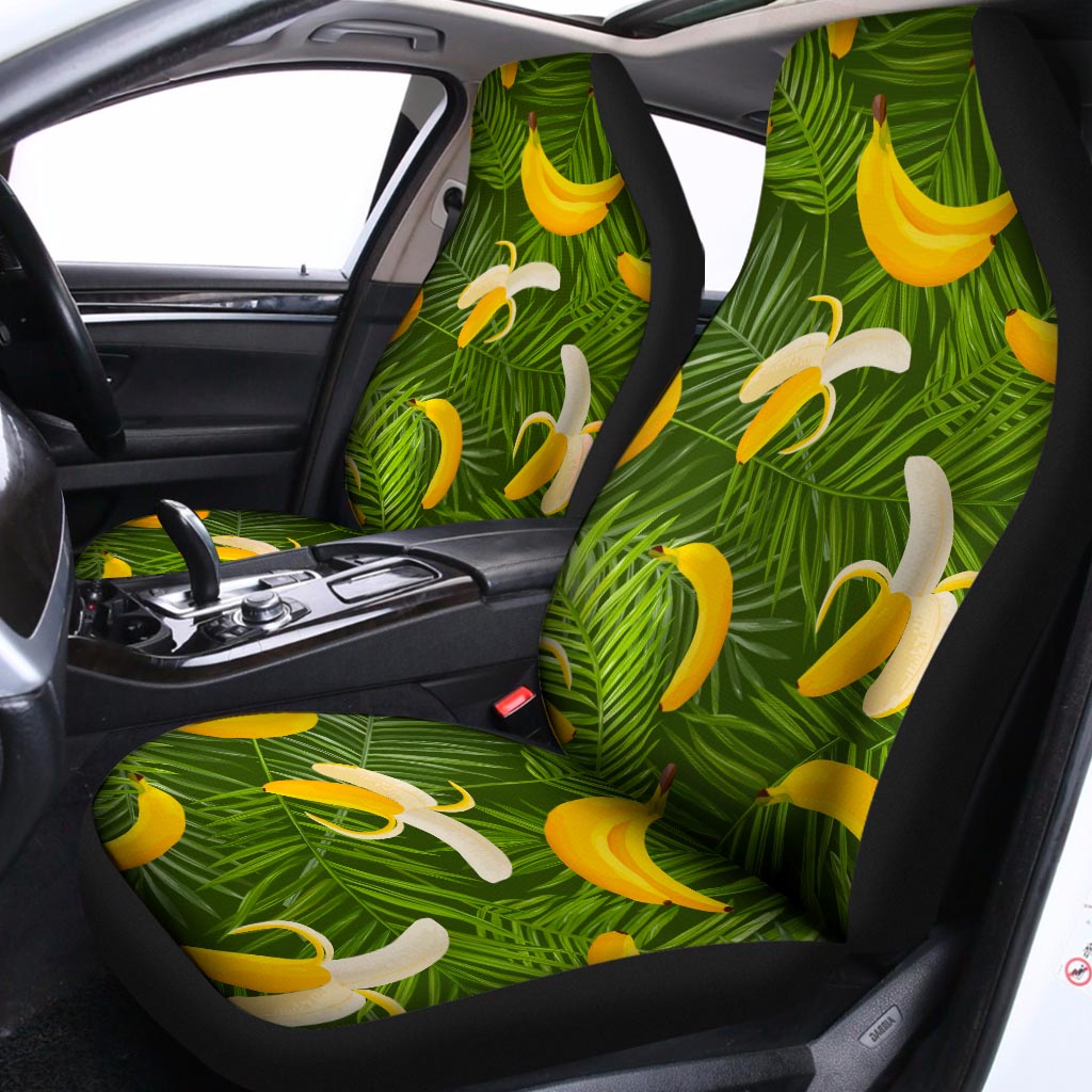 Green Tropical Banana Pattern Print Universal Fit Car Seat Covers