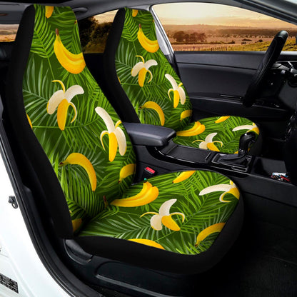 Green Tropical Banana Pattern Print Universal Fit Car Seat Covers