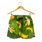 Green Tropical Banana Pattern Print Women's Shorts