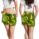 Green Tropical Banana Pattern Print Women's Shorts