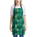 Green Tropical Monstera Pattern Print Apron