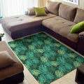 Green Tropical Monstera Pattern Print Floor Mat