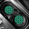 Green Tropical Monstera Pattern Print Car Coasters