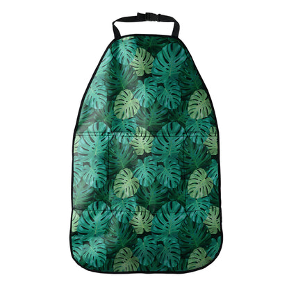 Green Tropical Monstera Pattern Print Car Seat Organizers