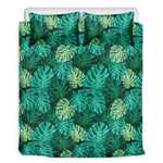 Green Tropical Monstera Pattern Print Duvet Cover Bedding Set