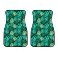 Green Tropical Monstera Pattern Print Front Car Floor Mats