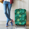 Green Tropical Monstera Pattern Print Luggage Cover