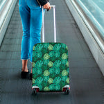 Green Tropical Monstera Pattern Print Luggage Cover