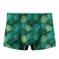 Green Tropical Monstera Pattern Print Men's Boxer Briefs