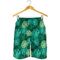 Green Tropical Monstera Pattern Print Men's Shorts