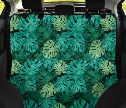 Green Tropical Monstera Pattern Print Pet Car Back Seat Cover