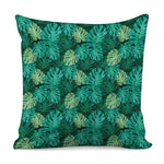 Green Tropical Monstera Pattern Print Pillow Cover