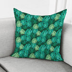 Green Tropical Monstera Pattern Print Pillow Cover