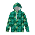 Green Tropical Monstera Pattern Print Pullover Hoodie