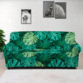 Green Tropical Monstera Pattern Print Sofa Cover
