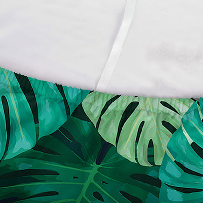 Green Tropical Monstera Pattern Print Sofa Cover