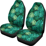 Green Tropical Monstera Pattern Print Universal Fit Car Seat Covers