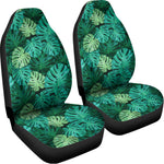 Green Tropical Monstera Pattern Print Universal Fit Car Seat Covers