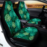 Green Tropical Monstera Pattern Print Universal Fit Car Seat Covers