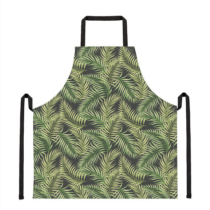 Green Tropical Palm Leaf Pattern Print Apron