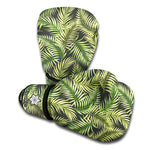Green Tropical Palm Leaf Pattern Print Boxing Gloves
