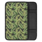 Green Tropical Palm Leaf Pattern Print Car Center Console Cover