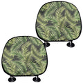 Green Tropical Palm Leaf Pattern Print Car Headrest Covers