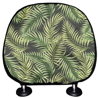 Green Tropical Palm Leaf Pattern Print Car Headrest Covers