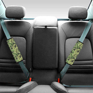 Green Tropical Palm Leaf Pattern Print Car Seat Belt Covers