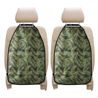 Green Tropical Palm Leaf Pattern Print Car Seat Organizers