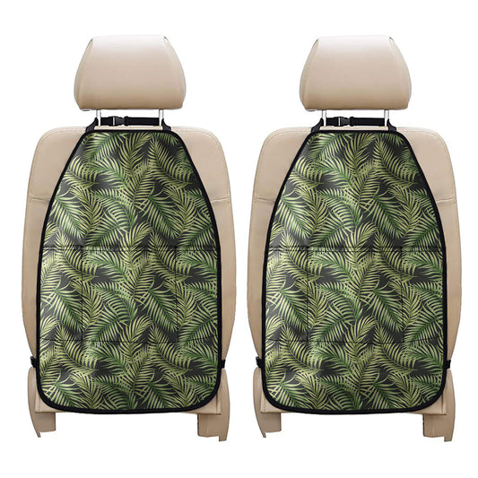Green Tropical Palm Leaf Pattern Print Car Seat Organizers