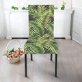 Green Tropical Palm Leaf Pattern Print Dining Chair Slipcover