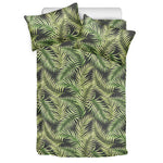 Green Tropical Palm Leaf Pattern Print Duvet Cover Bedding Set