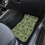 Green Tropical Palm Leaf Pattern Print Front Car Floor Mats