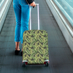 Green Tropical Palm Leaf Pattern Print Luggage Cover